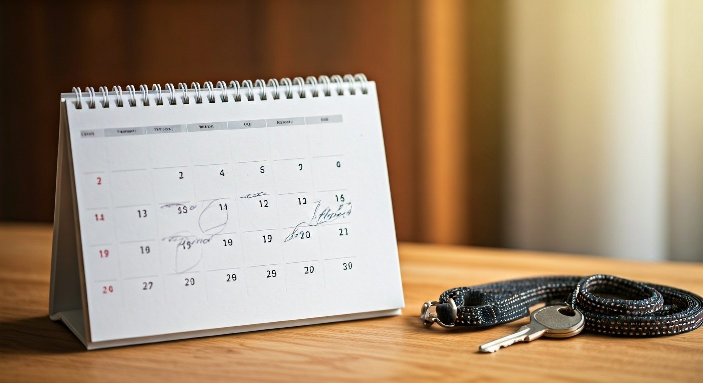 Dog sitting calendar and items