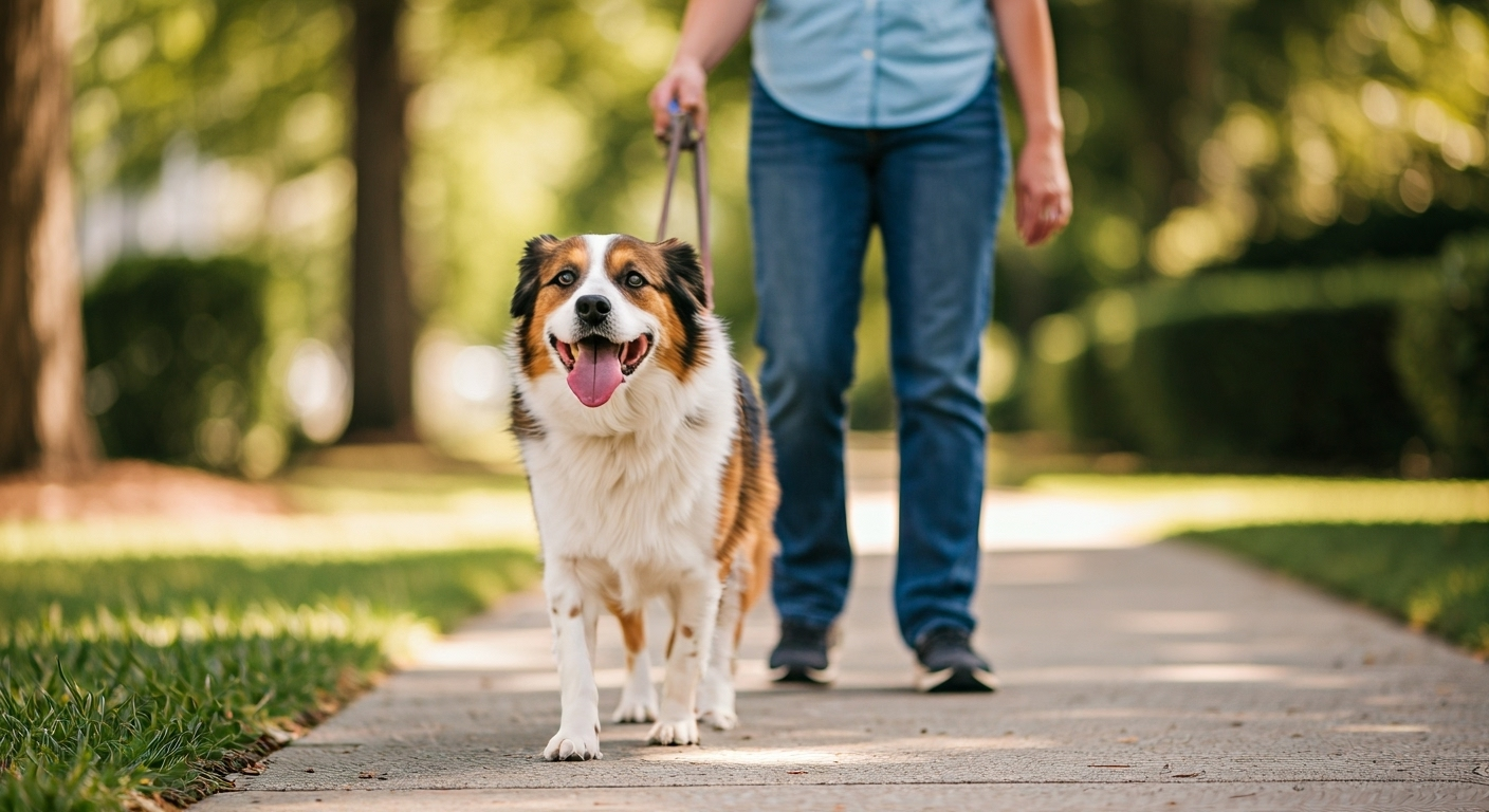 Dog walking in Charlotte neighborhood