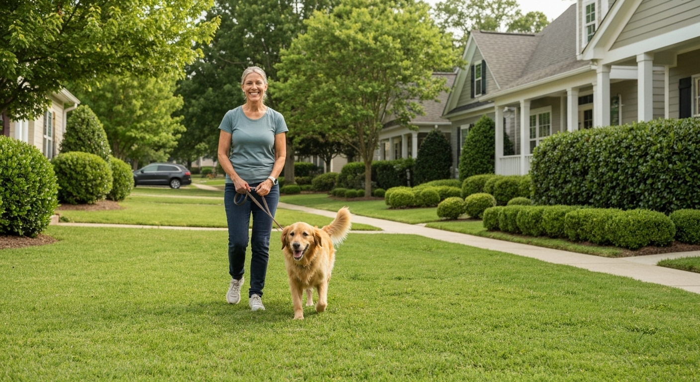 Dog walker in Charlotte suburb
