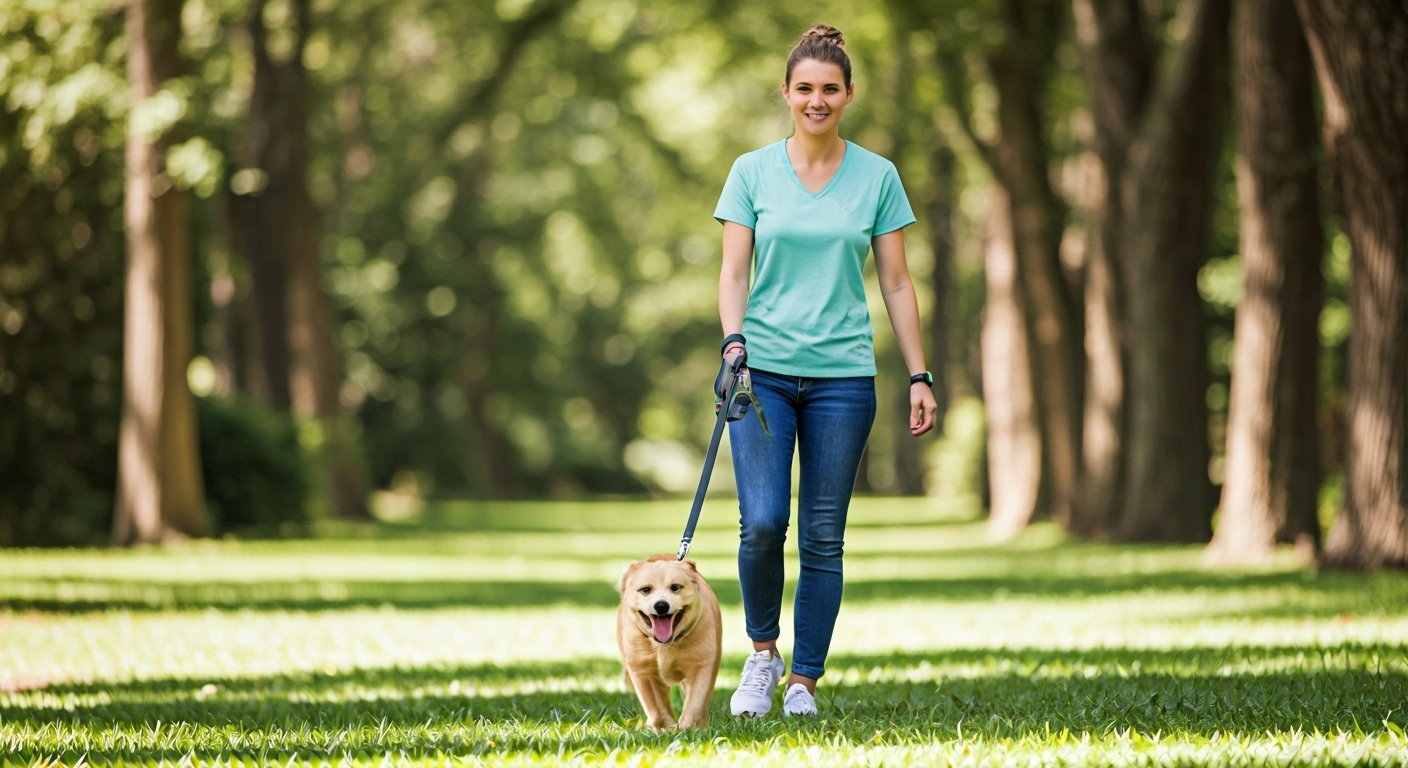 Charlotte dog walker in residential area