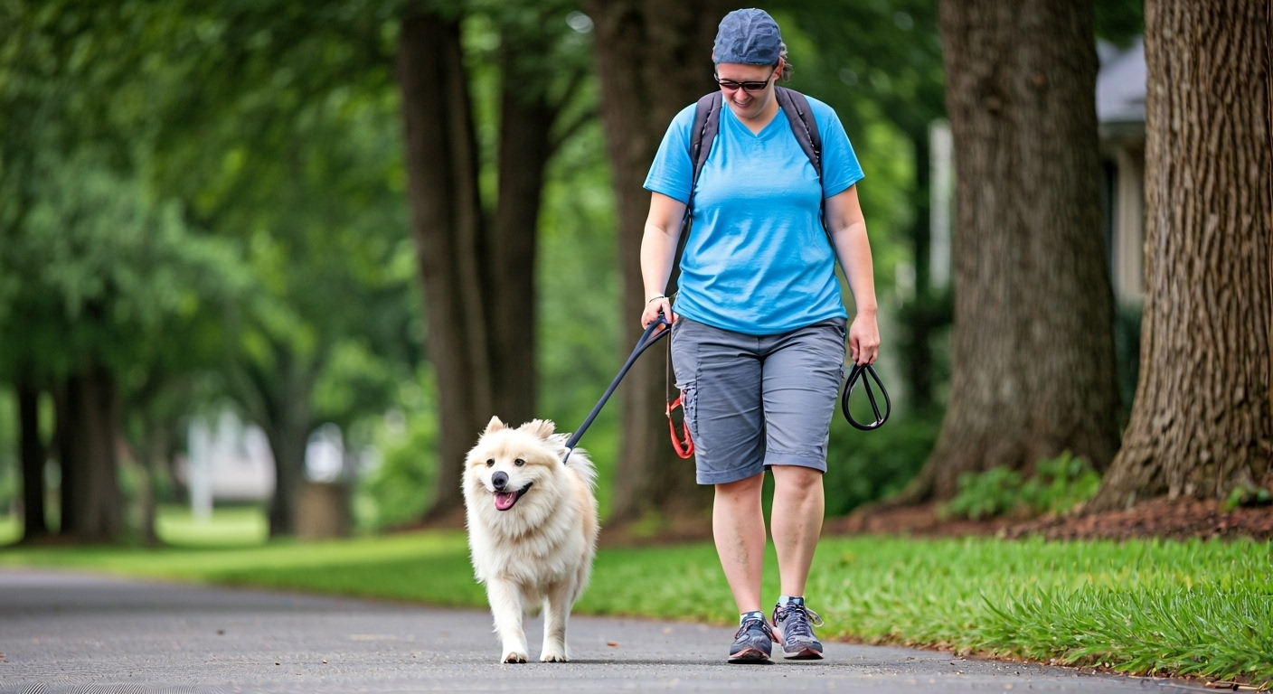 Dog walker in Charlotte neighborhood