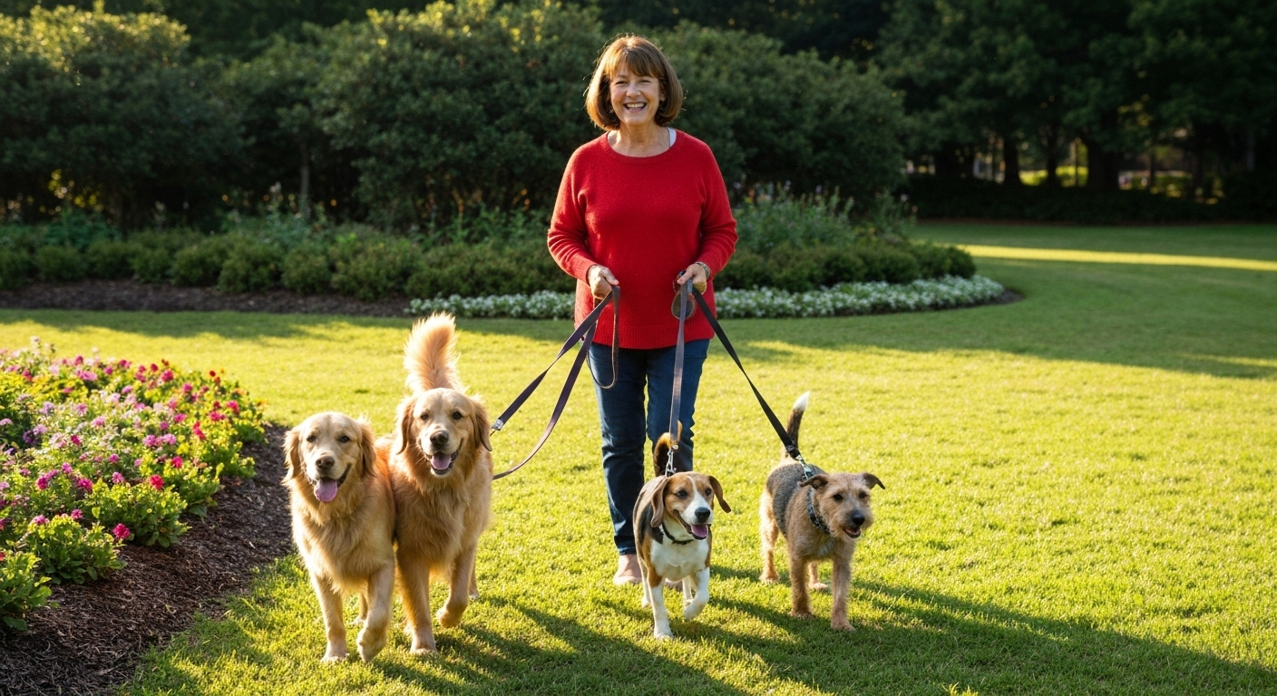 dog walker in Charlotte park