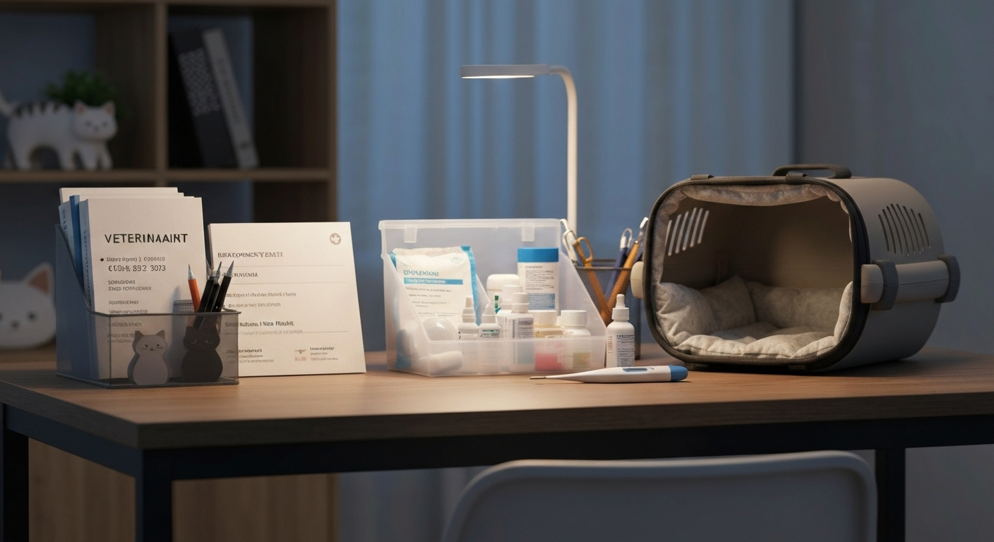 Cat care emergency prep scene